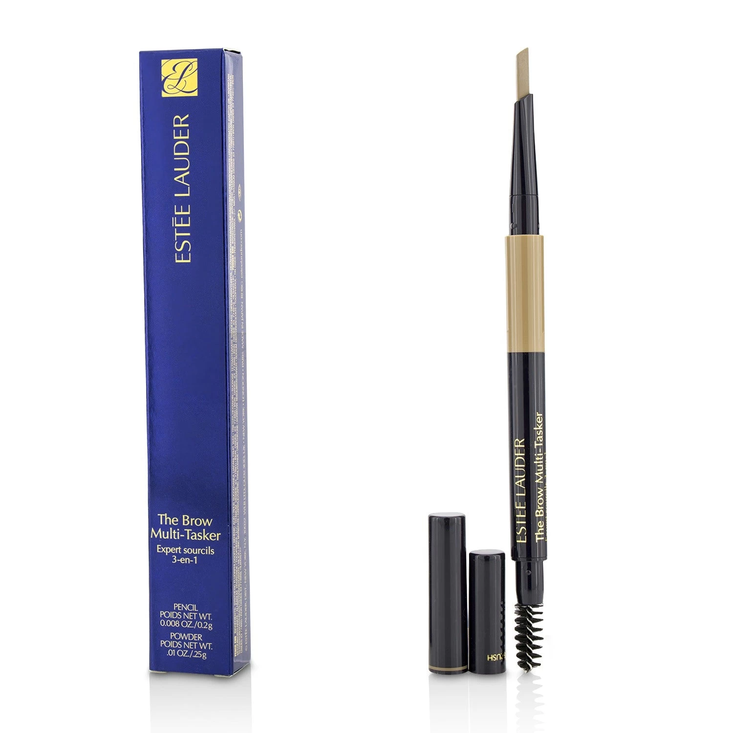 Estee Lauder The Brow MultiTasker 3 In 1 (Brow Pencil, Powder And Brush) - # 05 Black 0.45g/0.018oz - Image 2