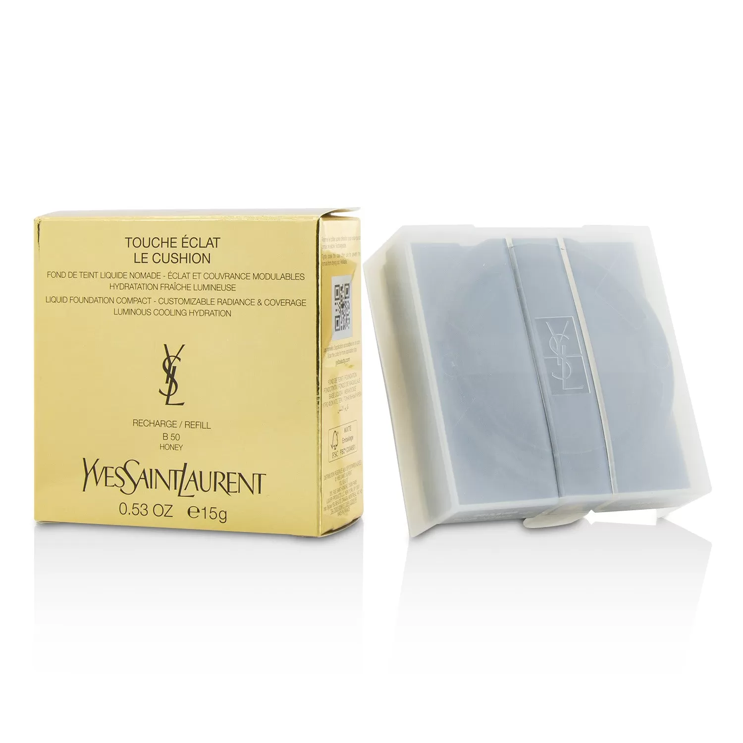 Yves Saint Laurent Touche Eclat Le Cushion Liquid Foundation Compact Refill - #B60 Amber 15g/0.53oz - Image 2