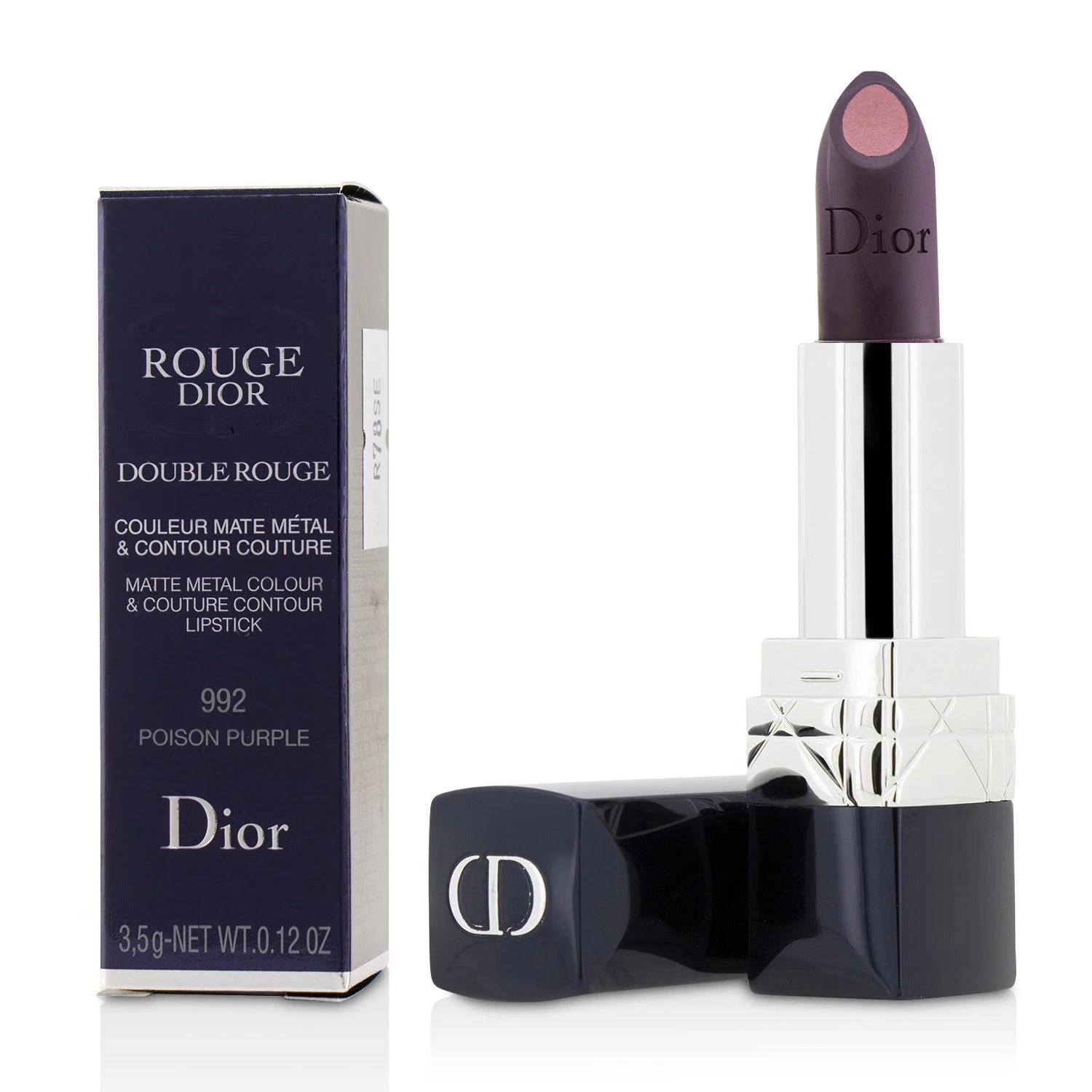 Christian Dior Rouge Dior Double Rouge Matte Metal Colour & Couture Contour Lipstick - # 552 Lively Fire 3.5g/0.12oz - Image 2