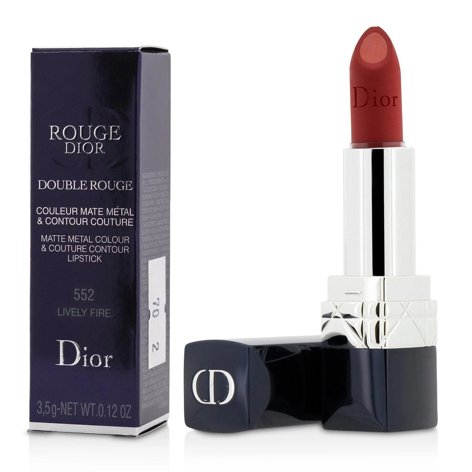 Christian Dior Rouge Dior Double Rouge Matte Metal Colour & Couture Contour Lipstick - # 992 Poison Purple 3.5g/0.12oz - Image 4