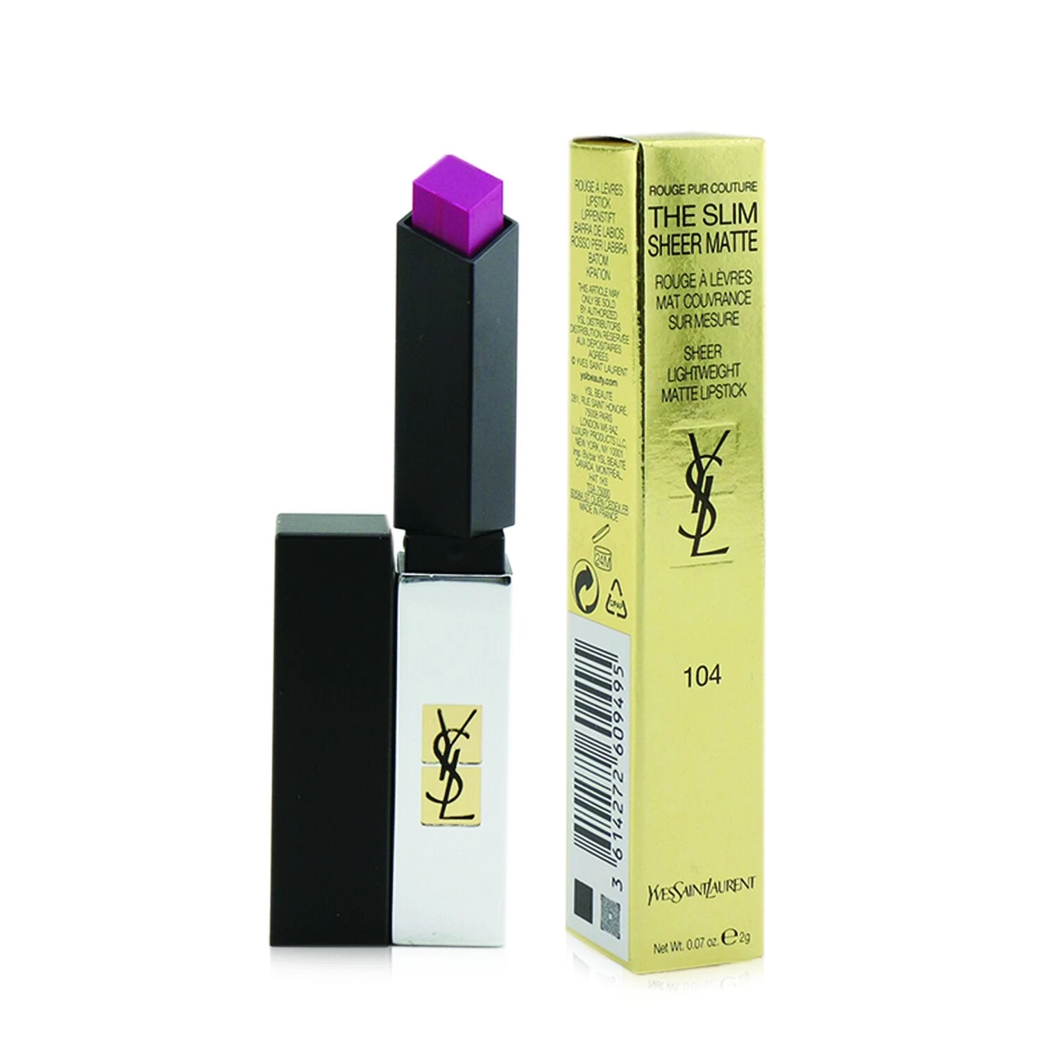 Yves Saint Laurent Rouge Pur Couture The Slim Sheer Matte Lipstick - # 108 Rouge Devetu 2g/0.07oz - Image 16