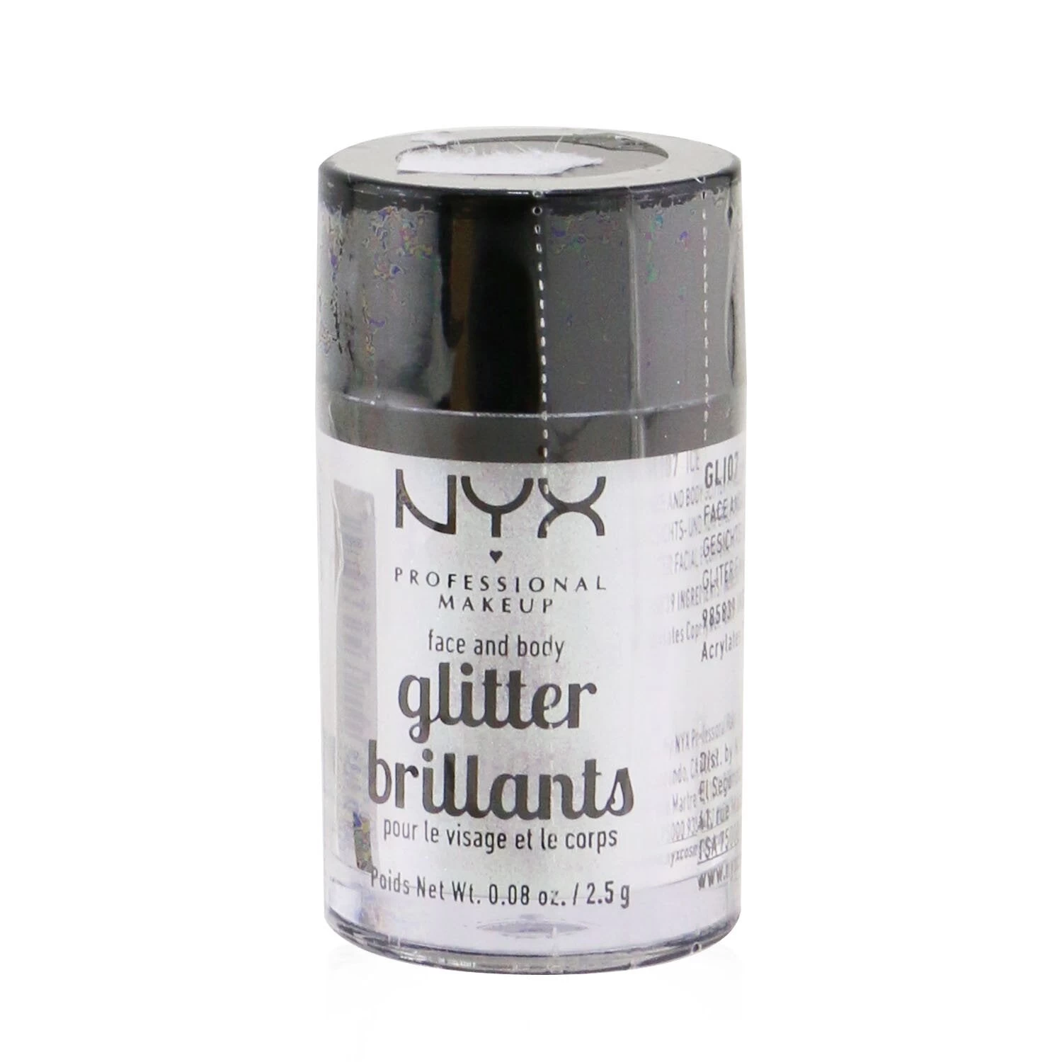 NYX Face & Body Glitter Brillants - # Silver 2.5g/0.08oz - Image 7