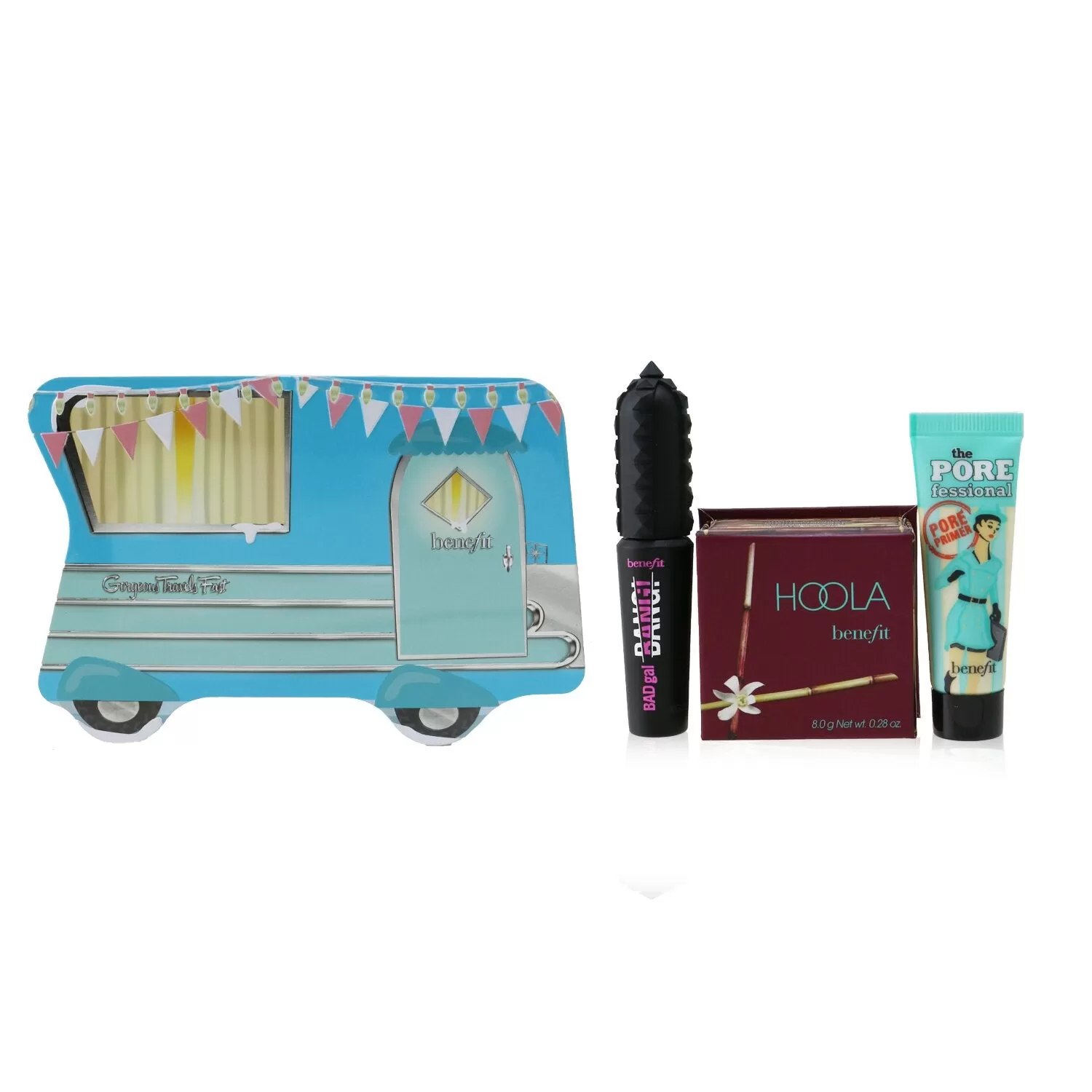 Benefit Gorgeous Travels Fast Set: Mini The POREfessional Face Primer 7.5ml + Hoola Matte Powder Bronzer 8g + Mini BADgal BANG! Volumizing Mascara 4g 3pcs - Image 2