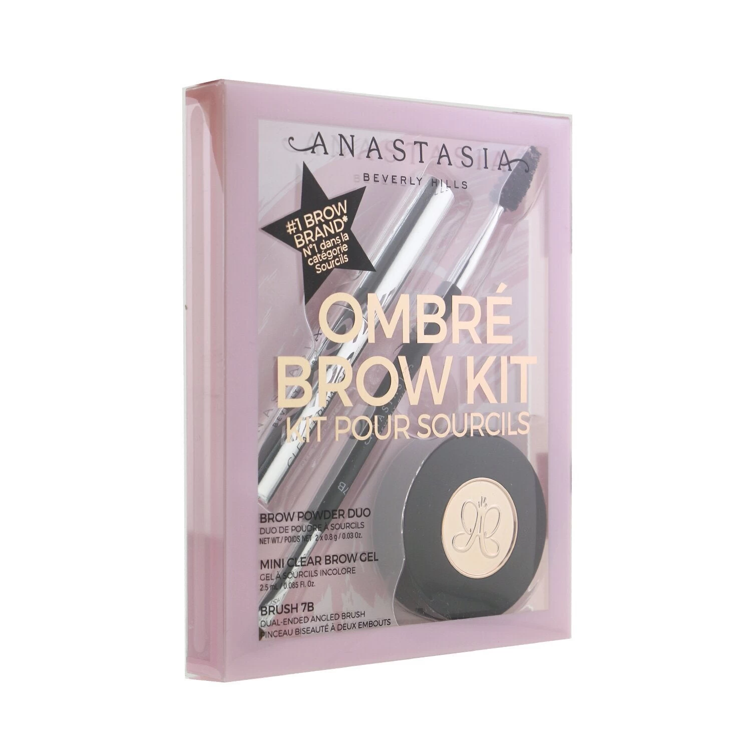 Anastasia Beverly Hills Ombre Brow Kit (Brow Powder Duo + Mini Clear Brow Gel + Brush 7B) - # Soft Brown 3pcs - Image 8