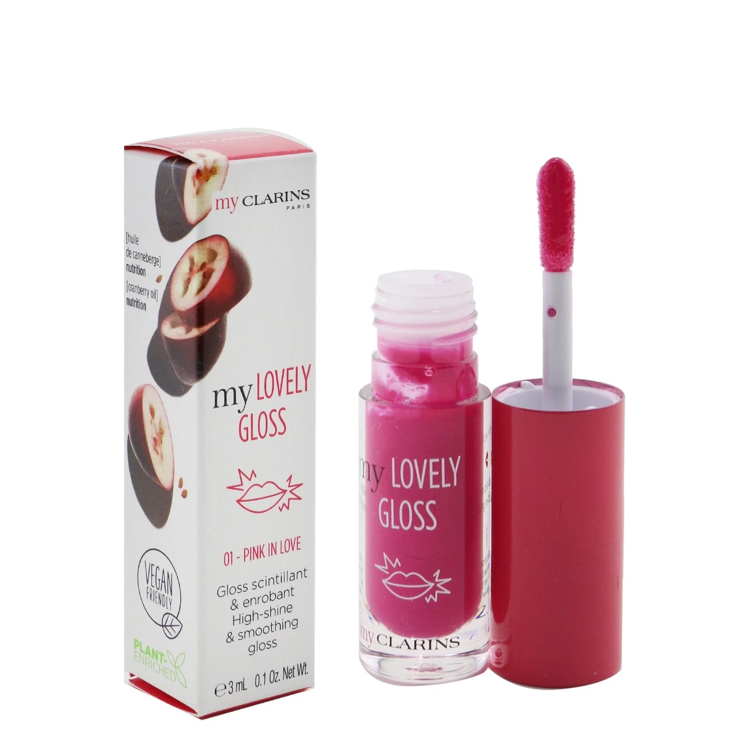 Clarins My Clarins Lovely Gloss High Shine & Smoothing Gloss - # 01 Pink In Love 3ml/0.1oz - Image 2