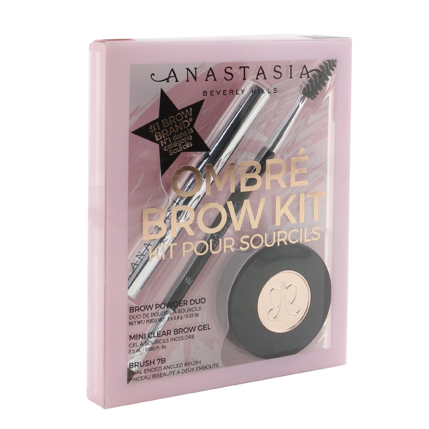 Anastasia Beverly Hills Ombre Brow Kit (Brow Powder Duo + Mini Clear Brow Gel + Brush 7B) - # Soft Brown 3pcs - Image 14