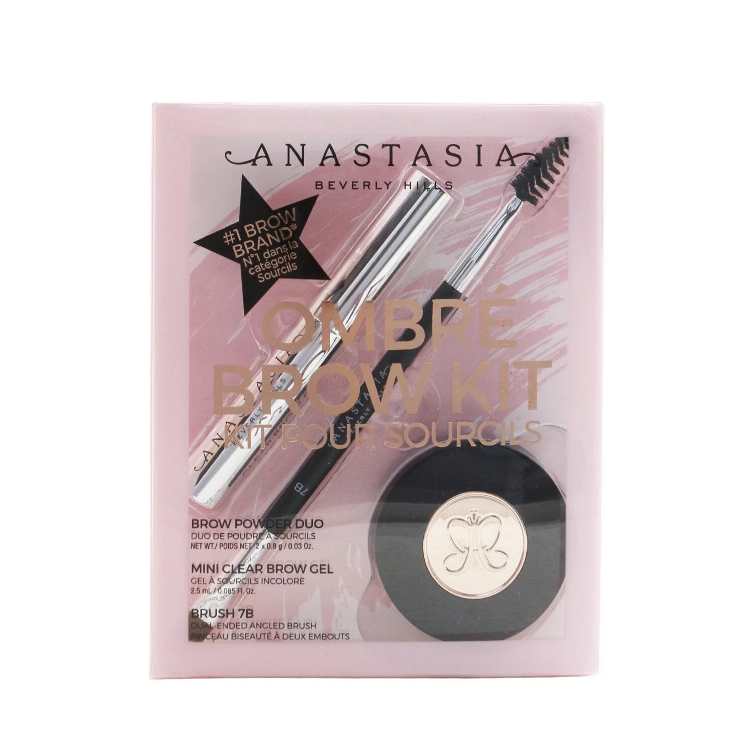 Anastasia Beverly Hills Ombre Brow Kit (Brow Powder Duo + Mini Clear Brow Gel + Brush 7B) - # Soft Brown 3pcs - Image 13