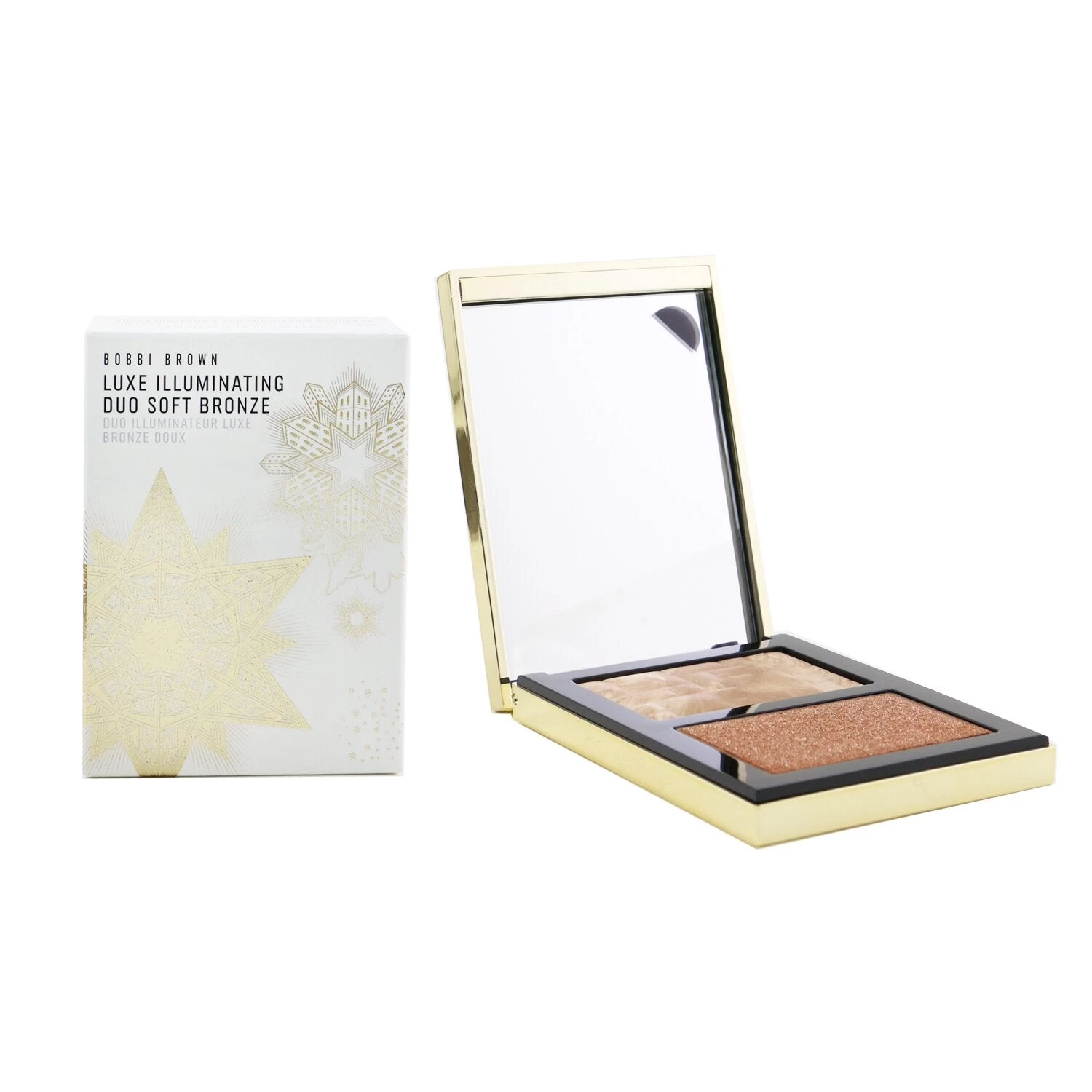 Bobbi Brown Luxe Illuminating Duo (Highlighting Powder + Shimmering Powder) - # Soft Bronze 6.5g/0.22oz - Image 2
