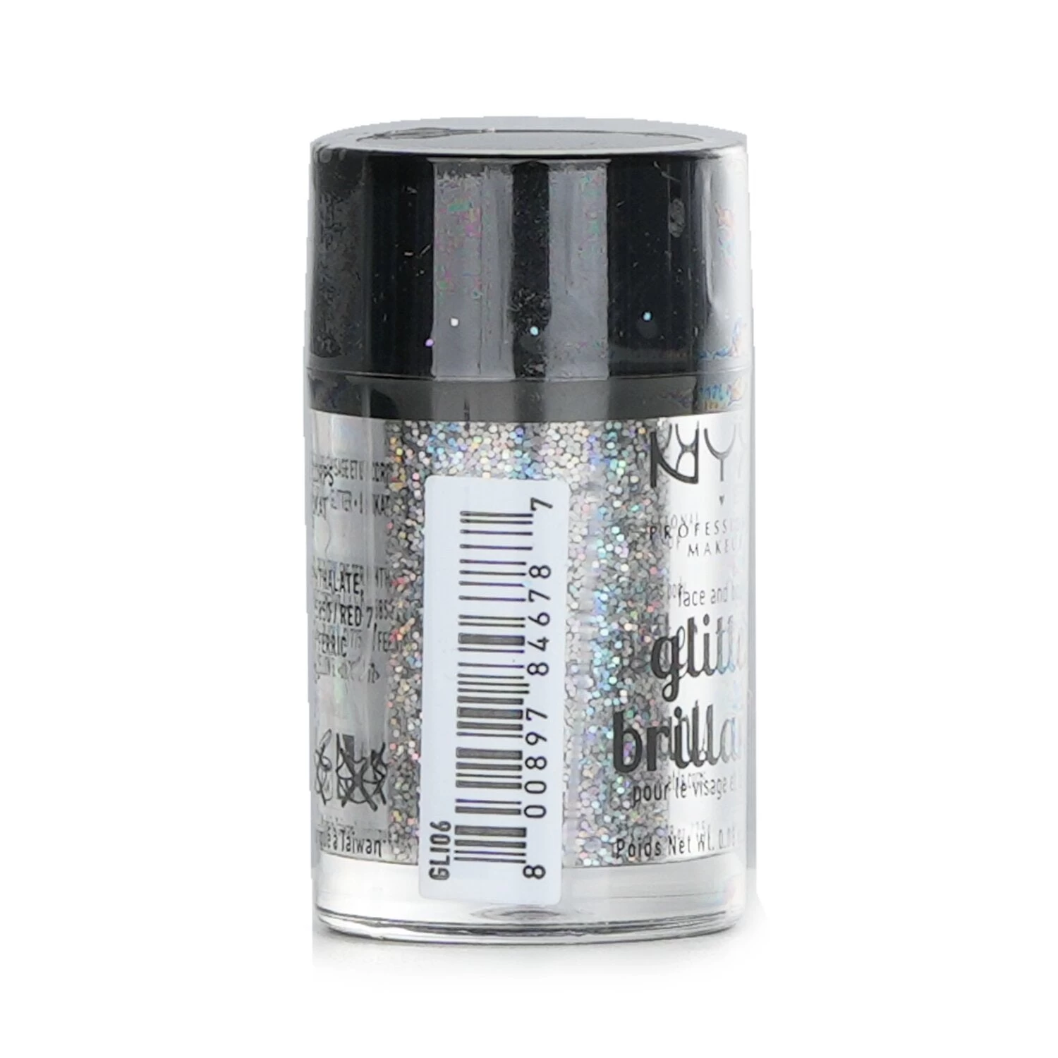 NYX Face & Body Glitter Brillants - # Silver 2.5g/0.08oz - Image 5