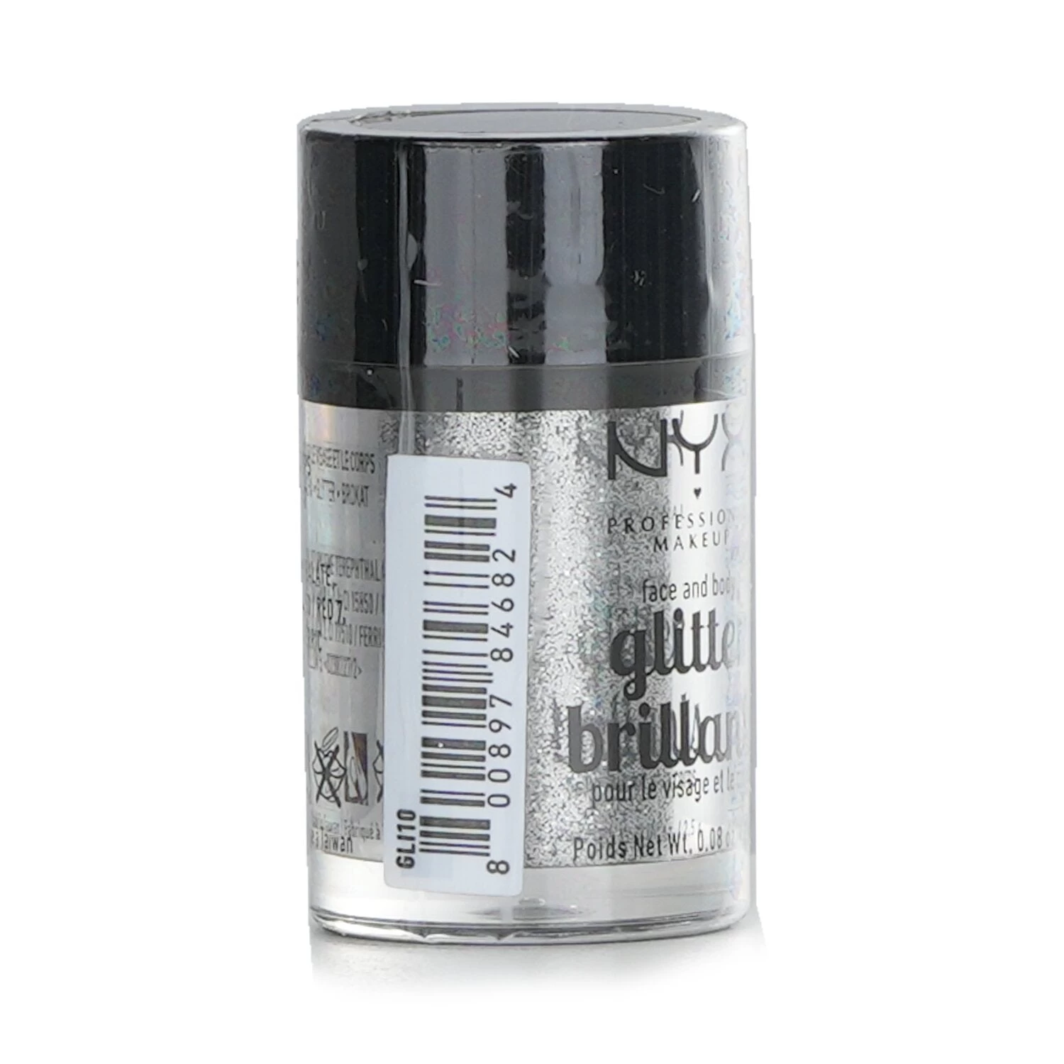 NYX Face & Body Glitter Brillants - # Silver 2.5g/0.08oz - Image 2