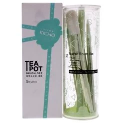 Kicho Tea Pot Brush Set By Kicho For Women - 5 Pc Blush Brush, Concealer Brush, Shadow Brush, Detailer Brush, Eyeliner Brush