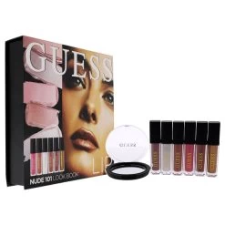 Guess Beauty Lip Lookbook - 101 Nude By Guess For Women - 6 Pc Kit 3 X 0.14oz Lip Gloss, 3 X 0.14oz Matte Liquid Lipstick